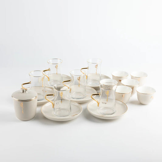 طقم استكانات الشاي والقهوة العربية مجموعة لقاء