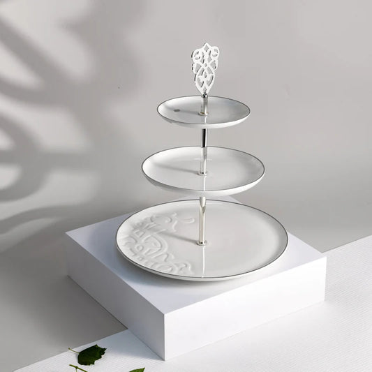 ستاند تقديم 3 طوابق مجموعة نقش