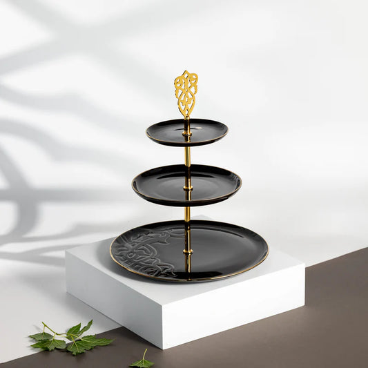 ستاند تقديم 3 طوابق مجموعة نقش