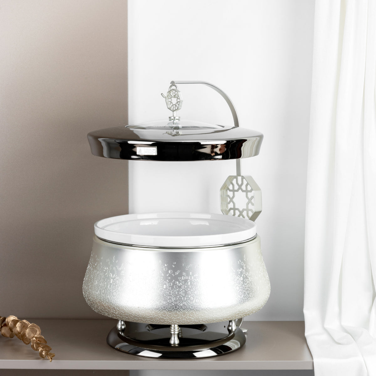 Food Warmer 6L Deluxe Metallic with Lid and Stand – Otantik