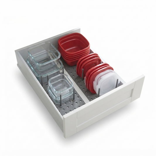 Kitchen Drawer Organizer with Adjustable Pegs