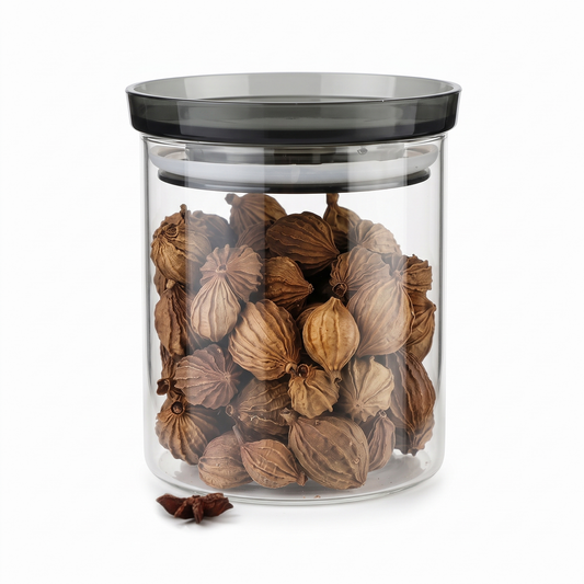 مرتبان زجاج بغطاء ضغط