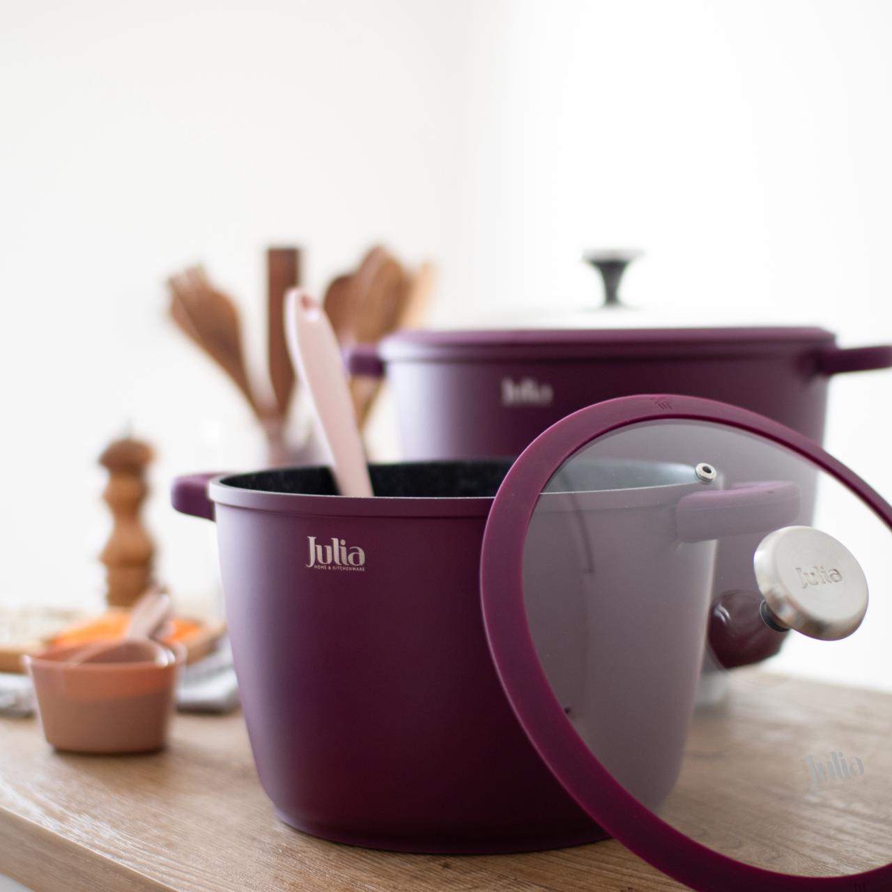 طنجرة جوليا جرانيت بيرغندي JULIA STOCK POT