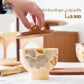 Yogurt set with a wooden base