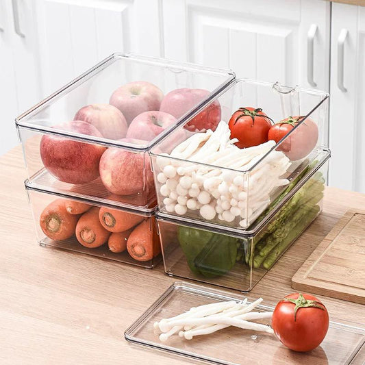 Acrylic refrigerator organizer with cover