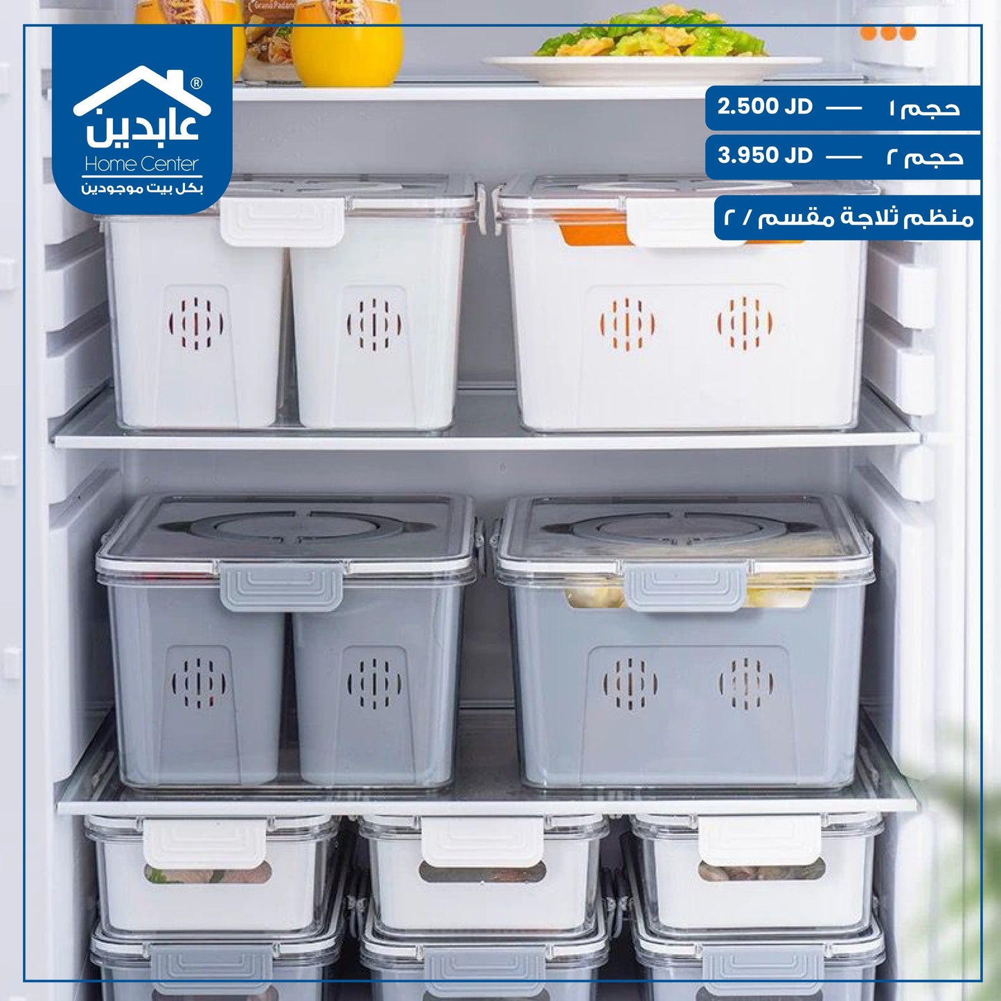Divided refrigerator organizer