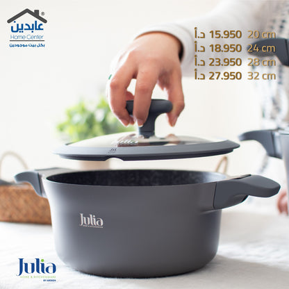 طنجرة جرانيت لون رمادي JULIA