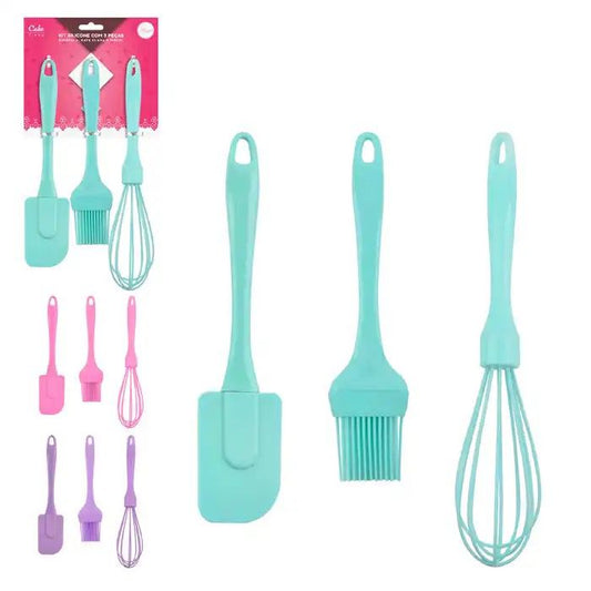 Whisk + Spatula + Silicone Brush Set