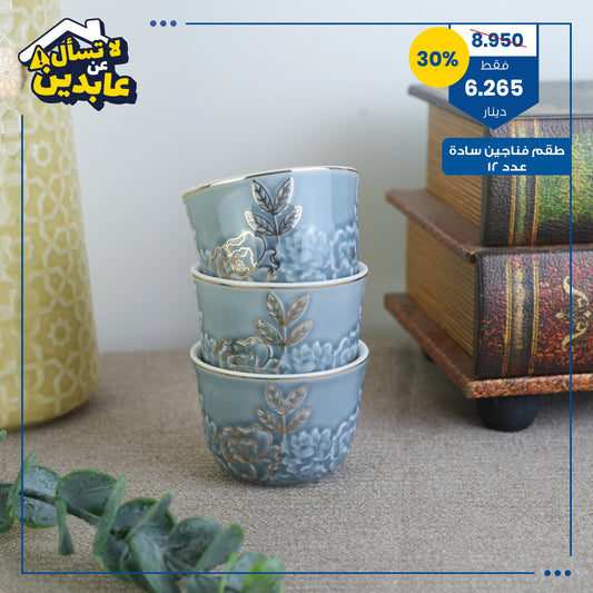 12 plain cup set