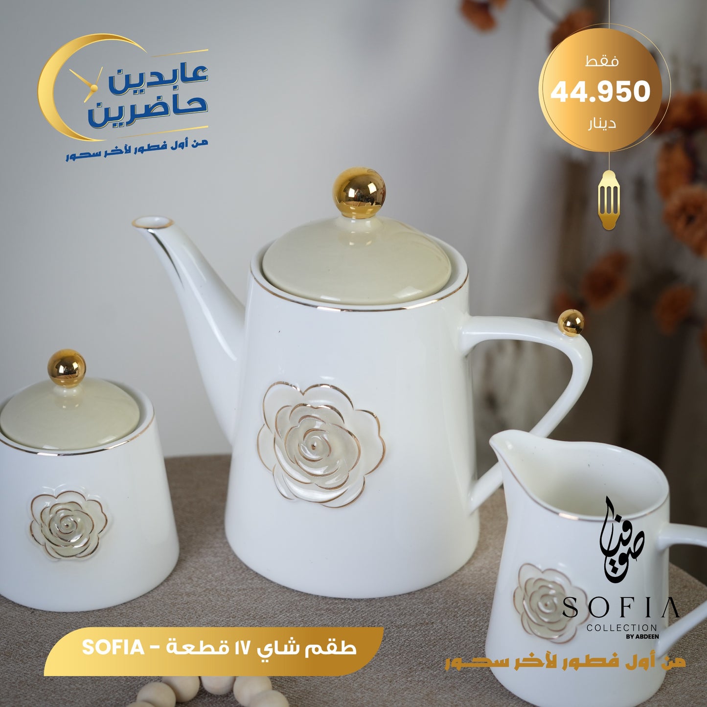 طقم شاي بورسلان SOFIA