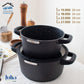 Julia black granite pot