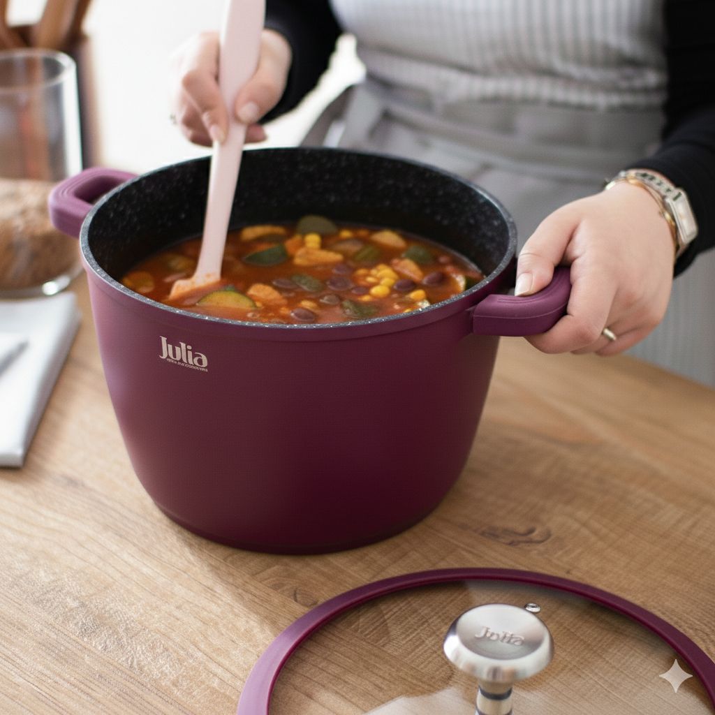 طنجرة جوليا جرانيت بيرغندي JULIA STOCK POT