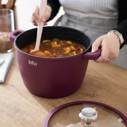 طنجرة جوليا جرانيت بيرغندي JULIA STOCK POT