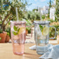 Glass mug with straw