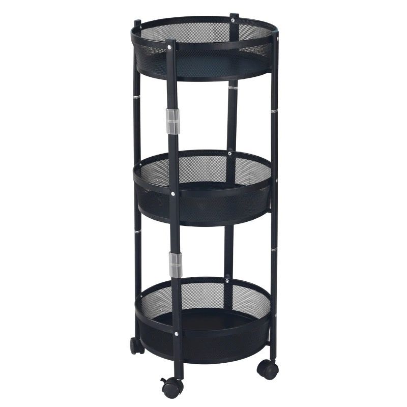 Round metal trolley