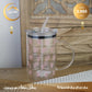 Glass mug with straw