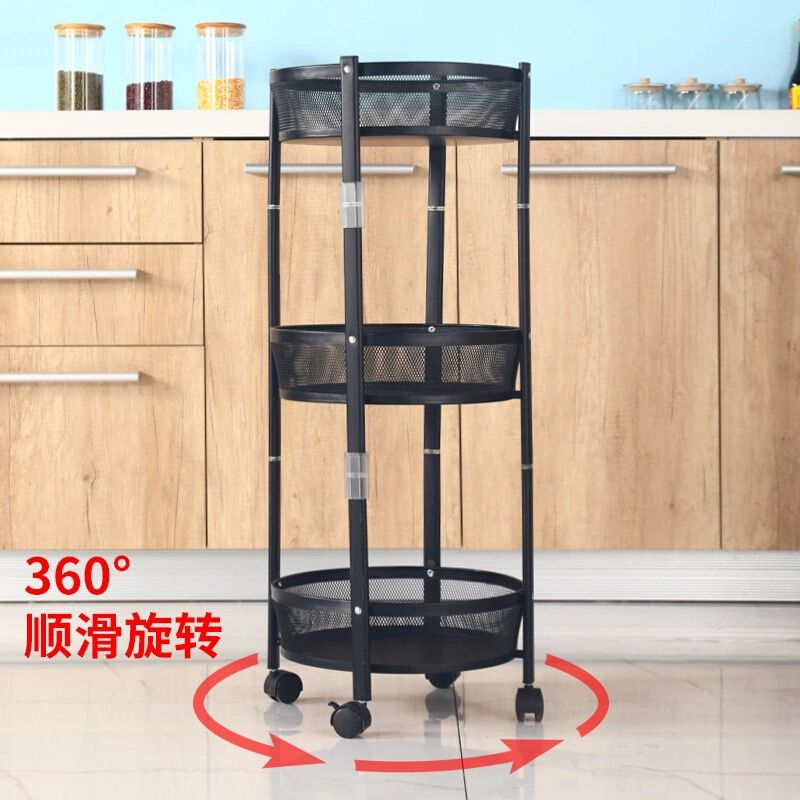 Round metal trolley