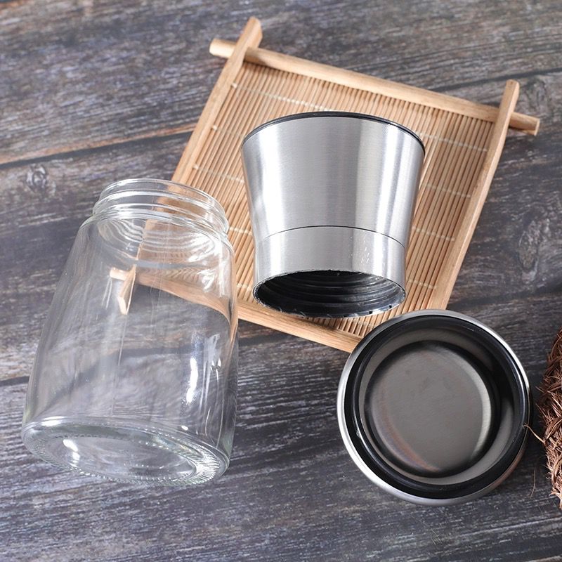 Glass spice grinder set