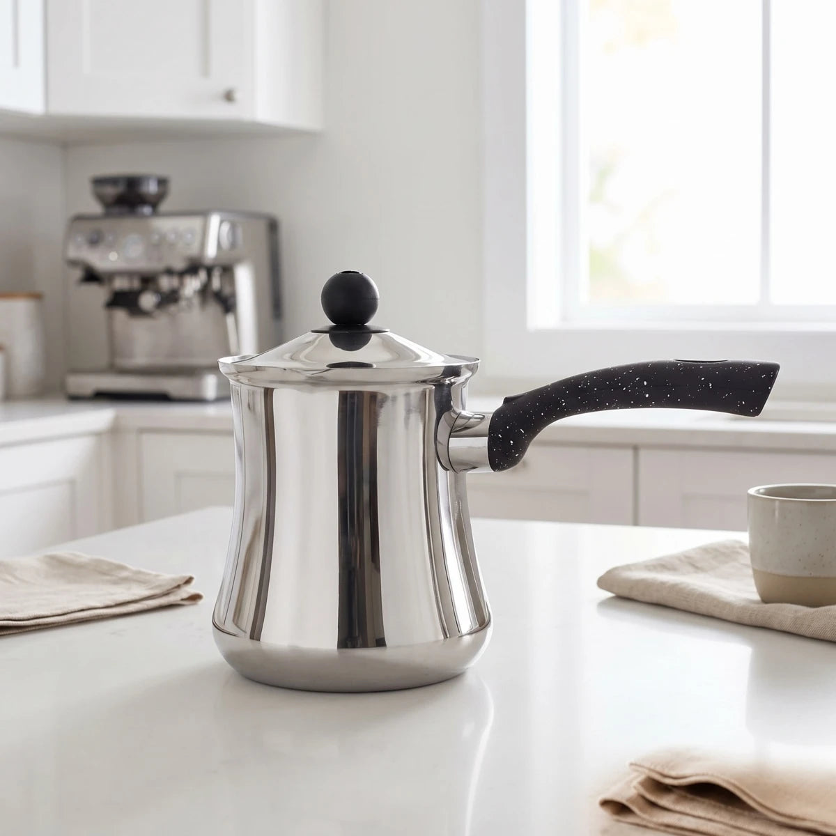 بكرج قهوة ستيل مع غطاء - عابدين Home Center