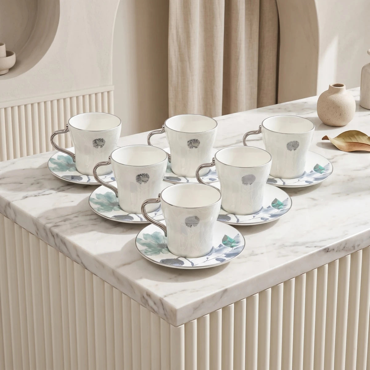 طقم أكواب شاي بورسلان 12 قطعة - Marisella
