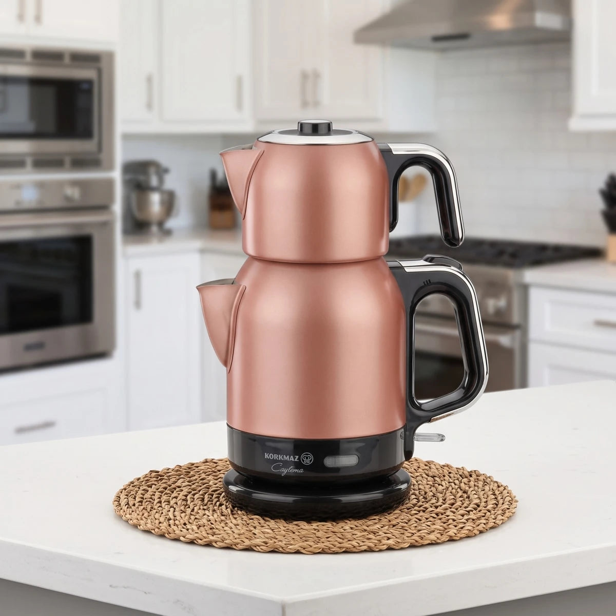 ابريق شاي كهربائي طابقين Korkmaz Caytema
