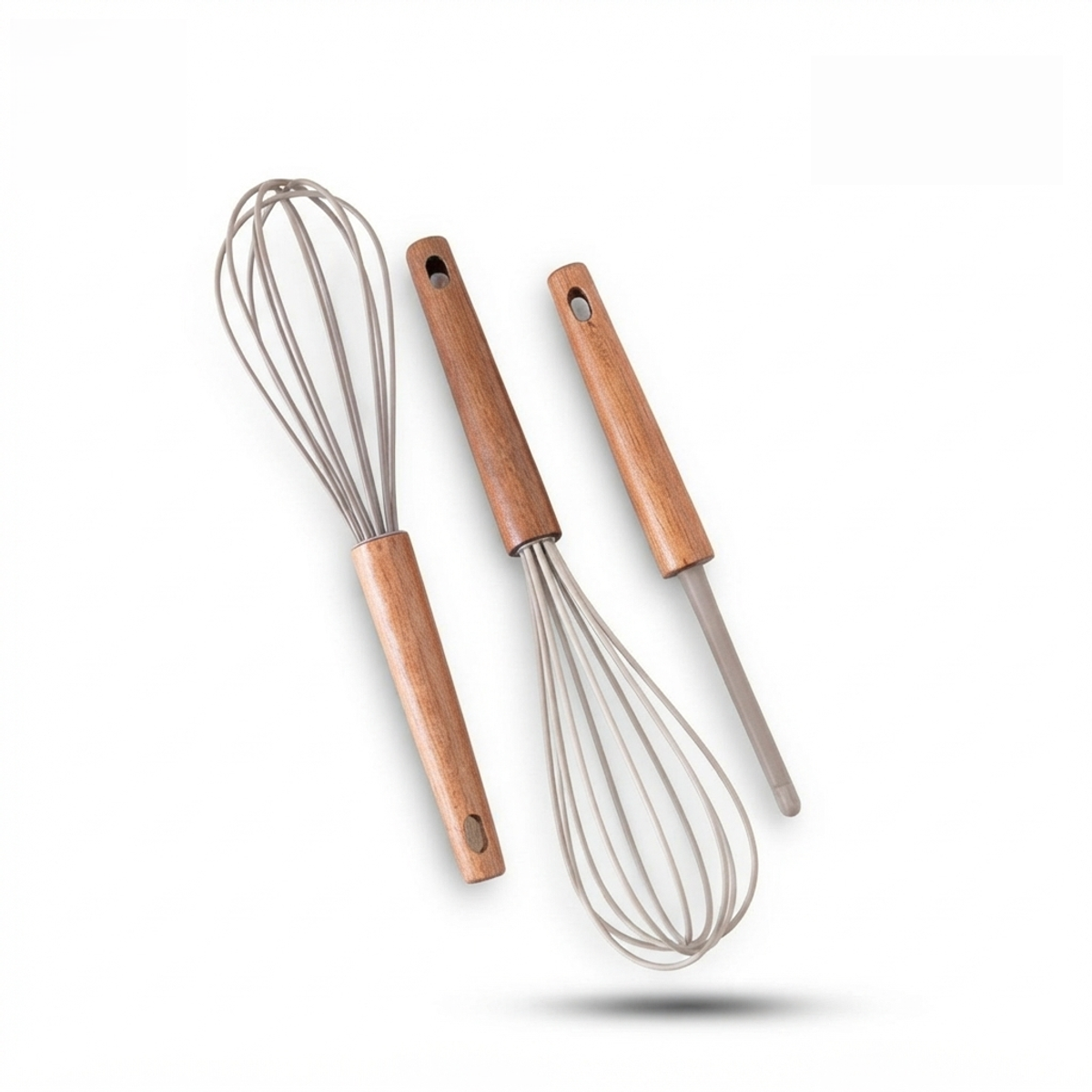 Silicone Kitchen Tools Set with Wooden Handle