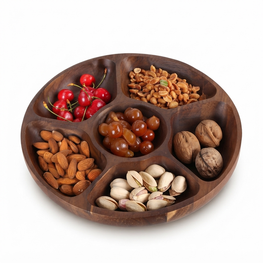 صحن خشب مقسم دوار